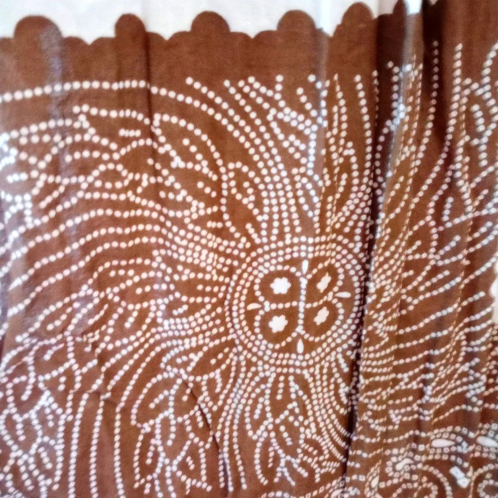 VERANISI Circle Skirt Sz. M Made in India 100 %‎ Cotton Brown & Tan - Picture 6 of 9